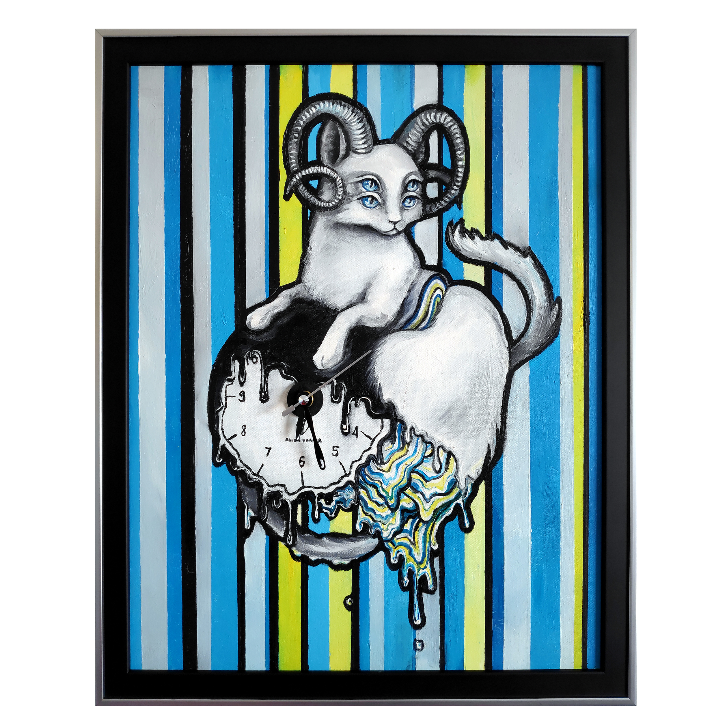 Sarvedega kass Alisa Vasina maal Õlimaal Sarvedega kass