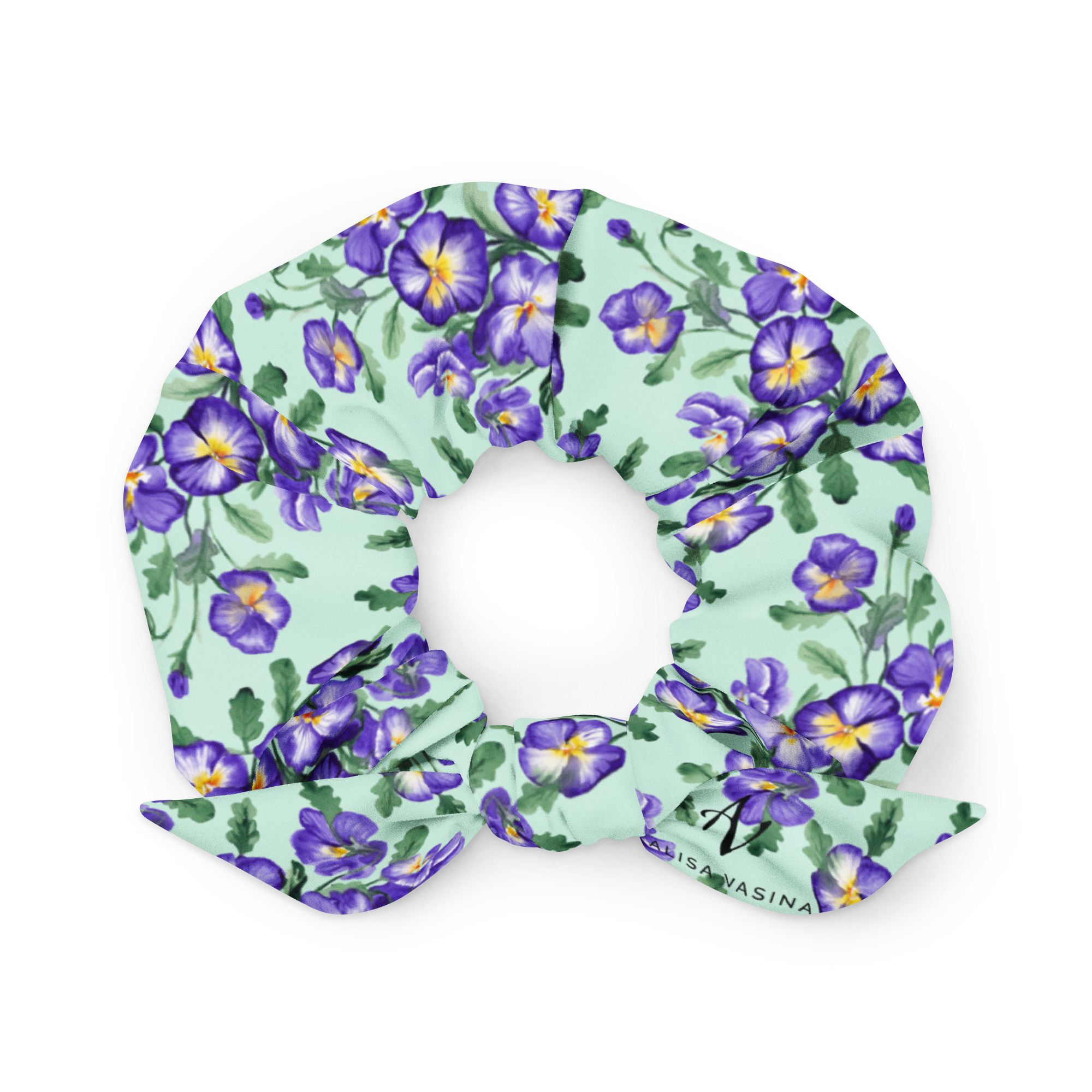 all-over-print-recycled-scrunchie-white-front-684b25e61eae4.jpg Juuksekumm aedkannike