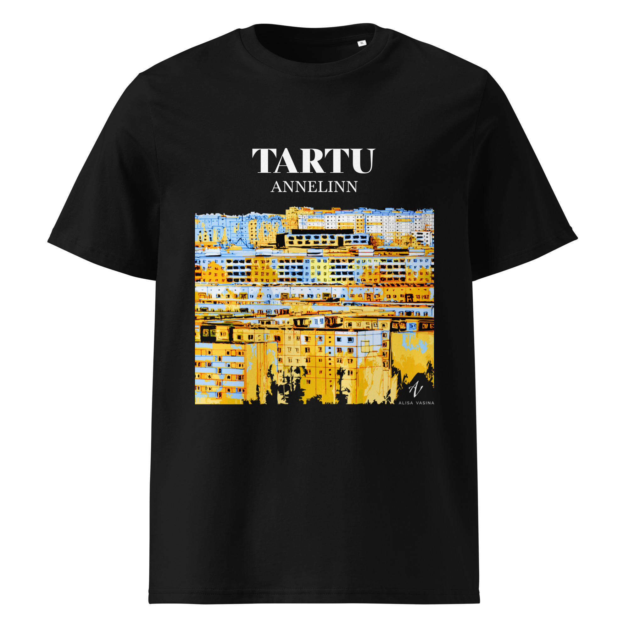 unisex-organic-cotton-t-shirt-black-front-6857b2e6e2a76.jpg T-särk Annelinn