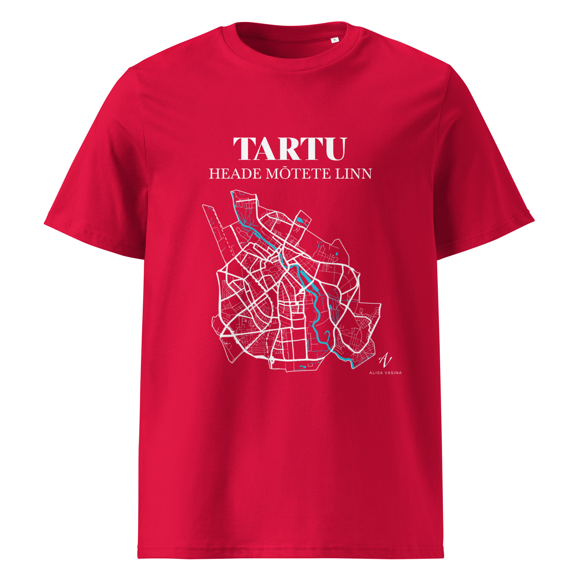 unisex-organic-cotton-t-shirt-red-front-6857be1777fe3.jpg T-särk Tartu