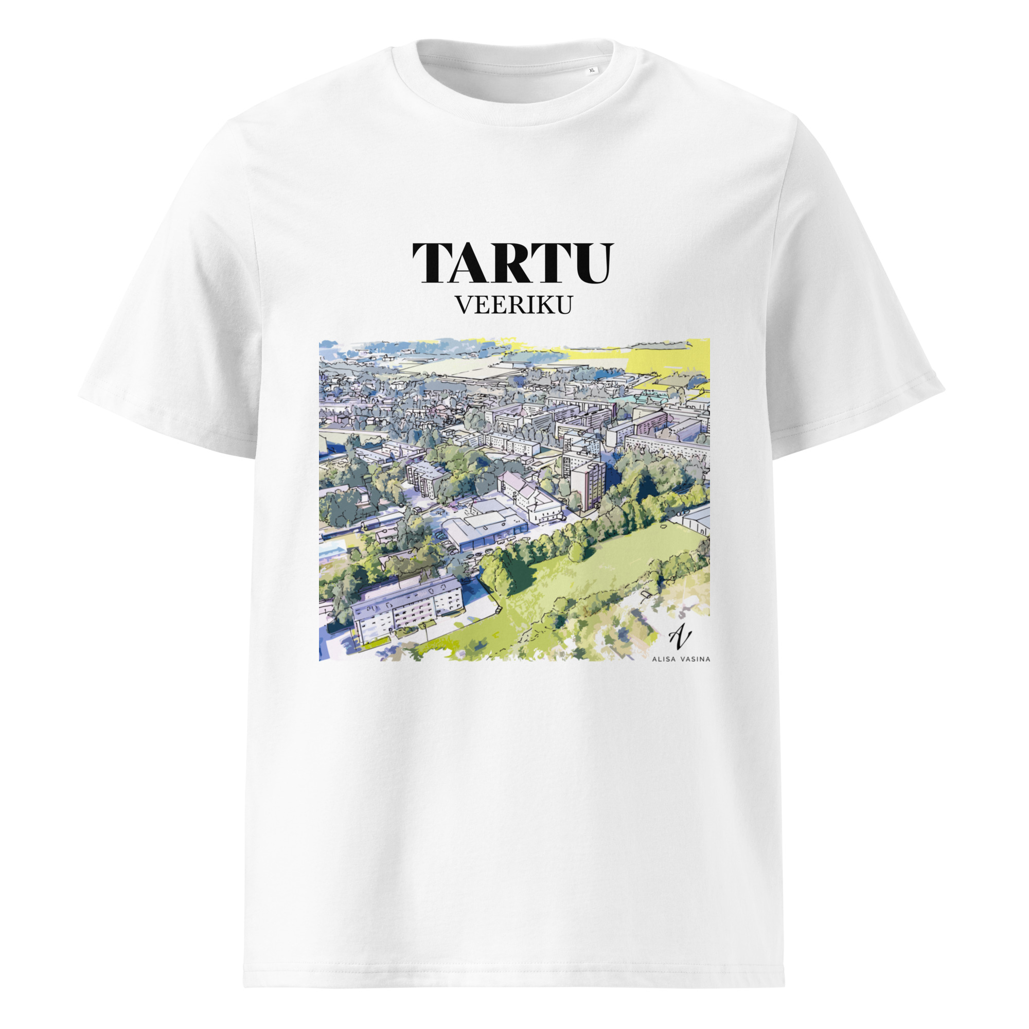 unisex-organic-cotton-t-shirt-white-front-6857b15d3522b.jpg T-särk Veeriku