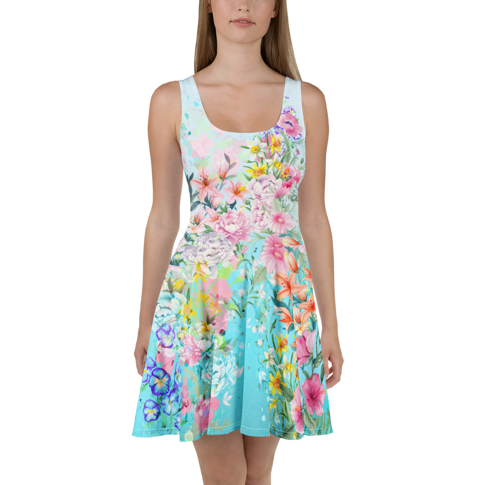 all-over-print-skater-dress-white-front-6885e2ac505ab.jpg Skater kleit floora